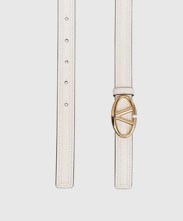 Valentino EDITION VLOGO white leather belt