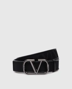 Valentino Toile Iconographe black belt with VLogo logo