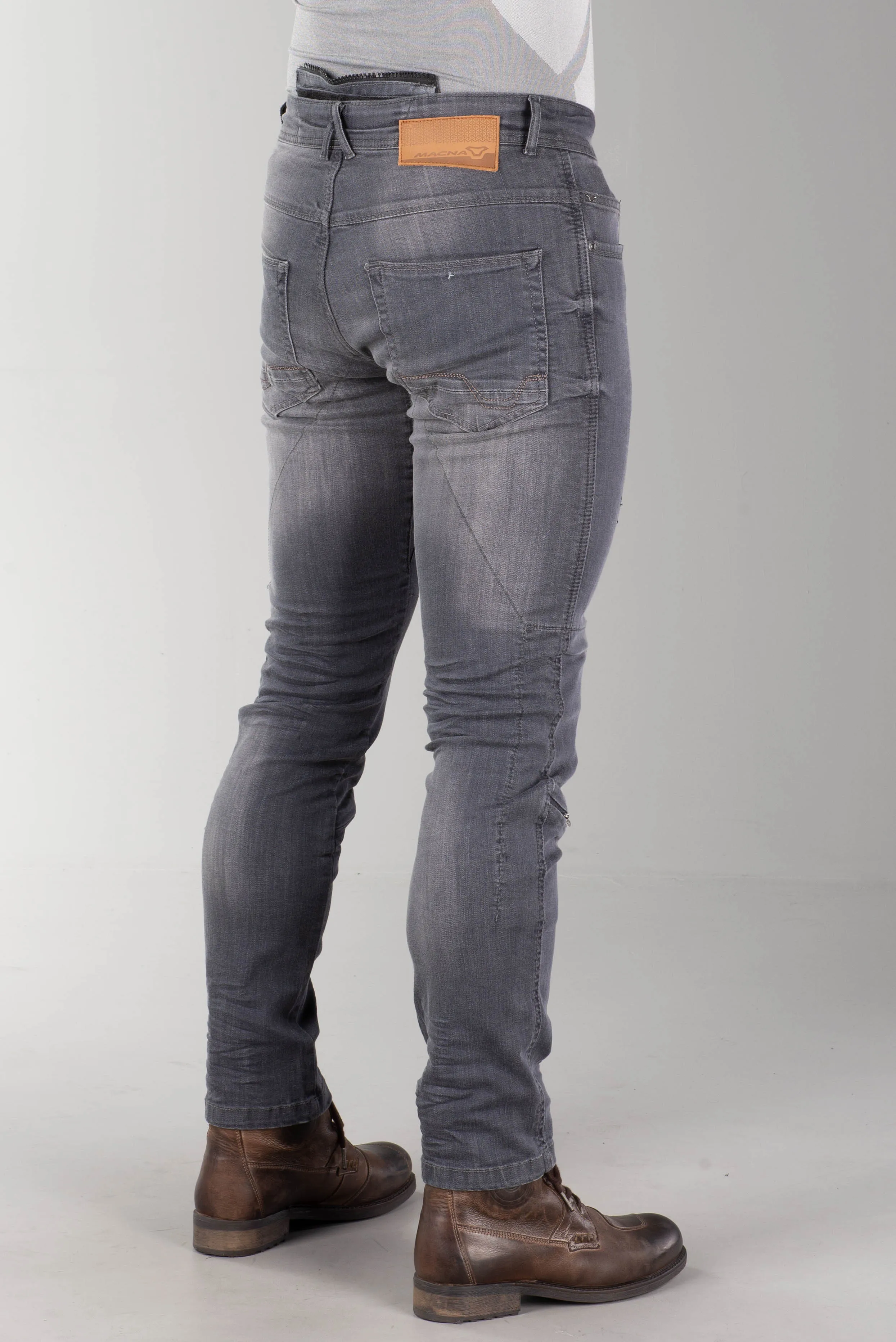 Vaqueros de Moto Macna Stone Slim Grises