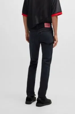 Vaqueros extra slim fit de denim elástico negro azulado