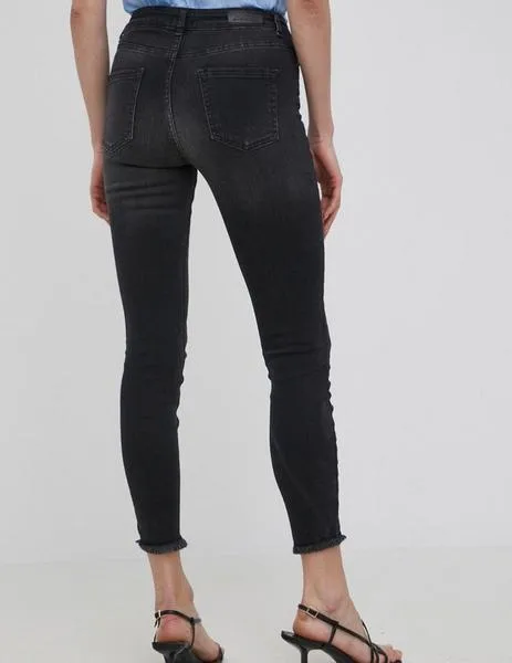 Vaqueros Skinny de talle medio, lavado negro Blush