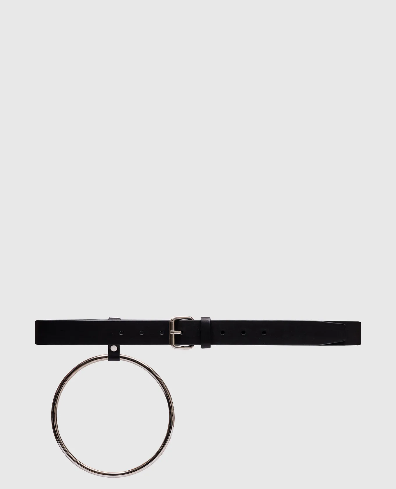 Vetements Black leather belt with metal ring